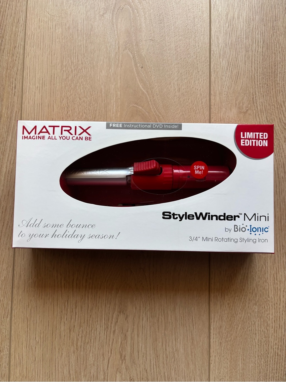 Matix StyleWinder Mini 3/4" Rotating Styling Iron in Red and Silver